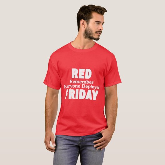 red friday weet nog dat iedereen klaar is t-shirt (Voorkant volledig)