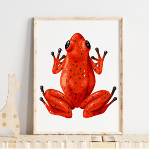 Red Frog Digital Print Kikkerwandafdrukken