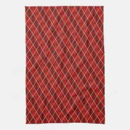 Red Frosted Argyle Theedoek