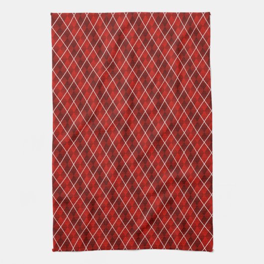 Red Frosted Argyle Theedoek (Verticaal)