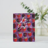 Red Fruit Country Script Sla de datum op Briefkaart (Staand voorkant)