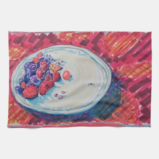 Red Fruits Bowl Theedoek (Horizontaal)