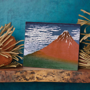 Red Fuji "Fujiyama" Volcano in Japanese Woodcut Fotoplaat