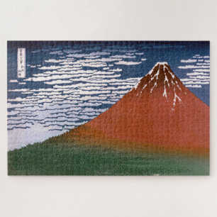 Red Fuji "Fujiyama" Volcano in Japanese Woodcut Legpuzzel