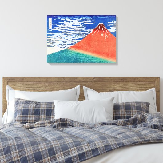 Red Fuji | Hokusai | Canvas Afdruk (Insitu (Slaapkamer))