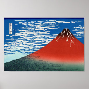 Red Fuji Hokusai Japanse Fine Art Poster