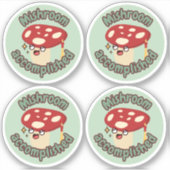 Red Fun Mushroom Grad- Pack de 4 Sticker (Devant)
