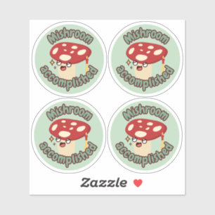 Red Fun Mushroom Grad- Pack de 4 Sticker