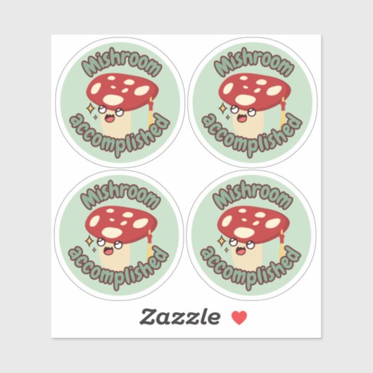 Red Fun Mushroom Grad- Pack de 4 Sticker (Feuille)