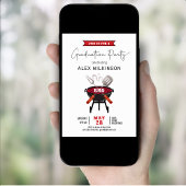 Red Fun Script 3 Foto Eenvoudig Afstuderen BBQ Par Kaart