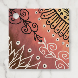 Red Funny Art Pattern Bedankjes Labels