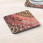Red Funny Art Pattern Bier Onderzetter (Linkerzijde)