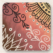 Red Funny Art Pattern Bier Onderzetter (Voorkant)