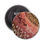Red Funny Art Pattern Button Flesopener (Voorkant)