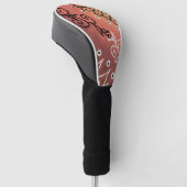 Red Funny Art Pattern Golfheadcover (Schuin)