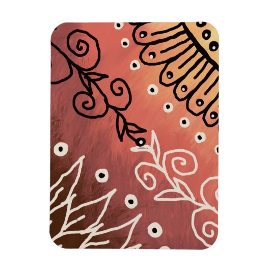 Red Funny Art Pattern Magneet (Verticaal)
