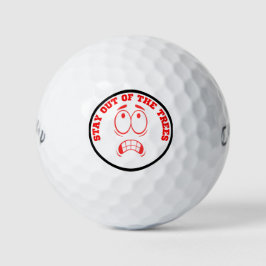 Red Funny Face Blijf uit de Bomen Golfballen