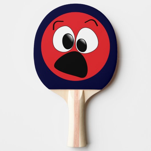 Red Funny Face Ping Pong Paddle Tafeltennisbatje (Voorkant)