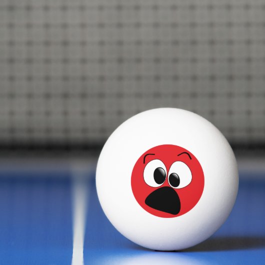 Red Funny Gekke Face Ping Pong Ball (Net)