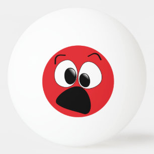Red Funny Gekke Face Ping Pong Ball