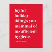 Red Funny Joyful Tip Christmas Holiday Carte posta (Devant)