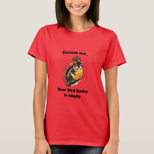 Red Funny Squirrel Women's T-Shirt (Voorkant)