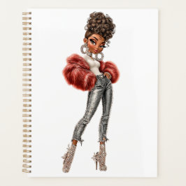 Red Fur Glam Girl Planner