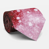 Red Galaxy Sparkles Abstract Stropdas (Opgerold)