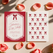 Red Galentine's Day Party Invitation with Bow