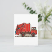 Red Garbage Truck Briefkaart (Staand voorkant)