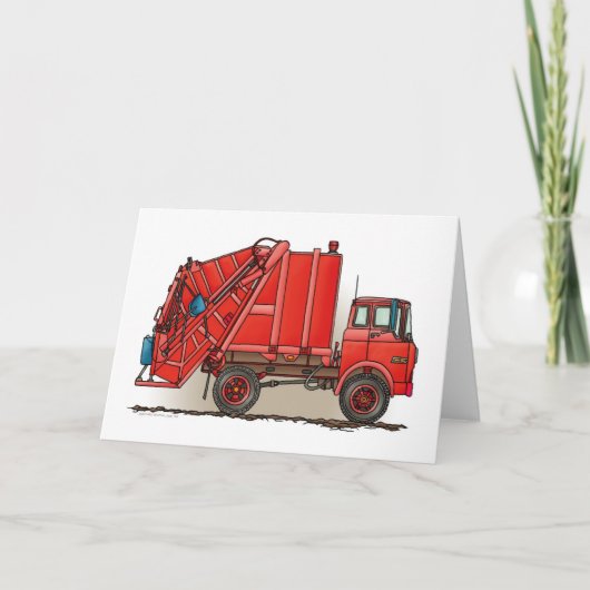 Red Garbage Truck Kaart (Voorkant)