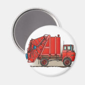 Red Garbage Truck Magneet (Voorkant / Achterkant)