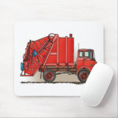 Red Garbage Truck Muismat (Met muis)