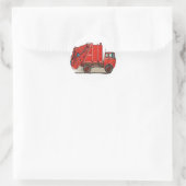 Red Garbage Truck Ronde Sticker (Tas)
