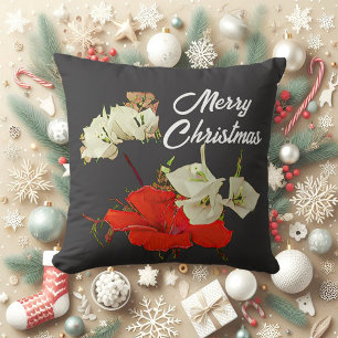 Red Garden Hibiscus Merry kerstFloral Baby Kussen
