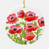 Red Garden Poppy Flowers Ornament (Achterkant)
