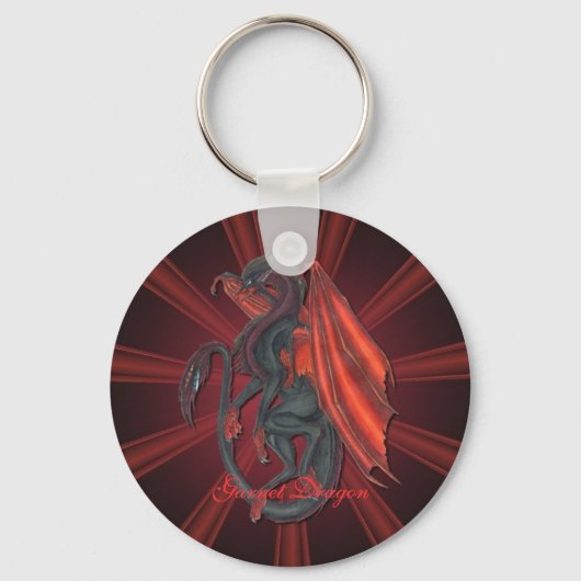 Red Garnet Dragon Sleutelhanger (Voorkant)