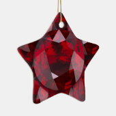 RED GARNET PARELTJES JANUARY BIRTHSTONE KERAMISCH ORNAMENT (Rechts)
