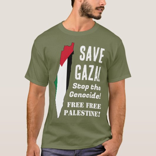 Red Gaza Stop de genocide T-shirt (Voorkant)