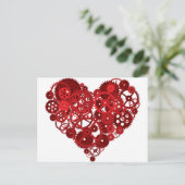 Red Gears Heart Briefkaart (Staand voorkant)
