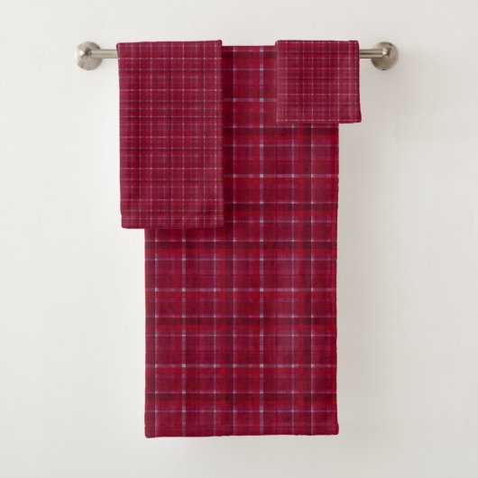 Red Gecontroleerd Tartan Bad Handdoek (Insitu)