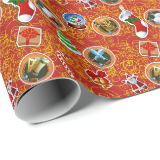 Red Geek Kerstmis Cadeaupapier