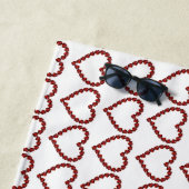 Red Gemstone Art, Ruby hart Gemstone Beach Towel Strandlaken (In situ)