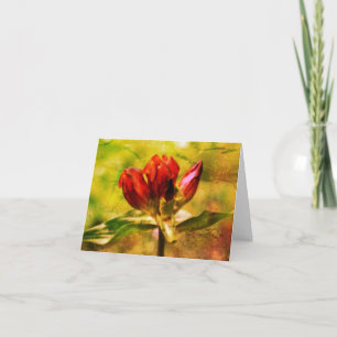 Red Gentian Floral Art Note Kaart