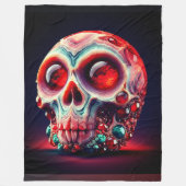 Red Geode Skull Fleece Deken (Voorkant)
