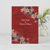 Red Geometric Floral Wedding Invitation (Debout devant)