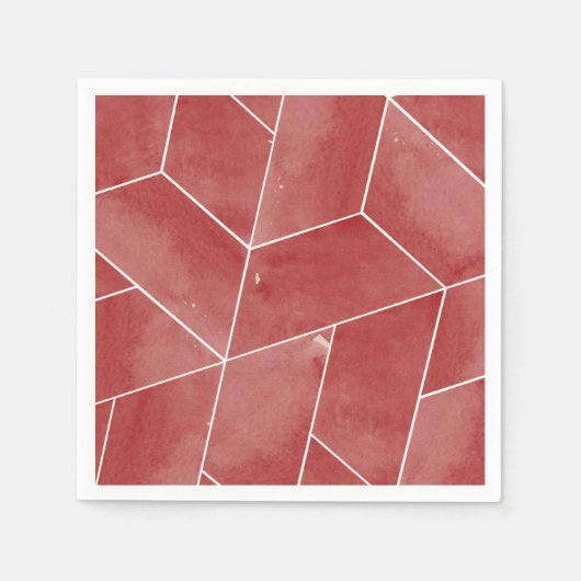 Red Geometric Gala Napkins Servet (Voorkant)