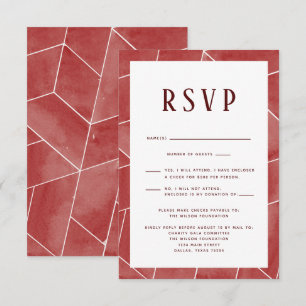Red Geometric Gala RSVP-kaart RSVP Kaartje