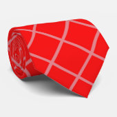 Red Geometric Stropdas (Opgerold)