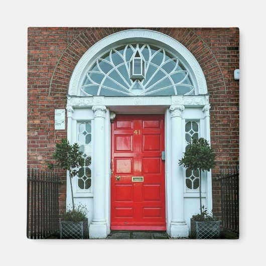 Red Georgian door Magnet Magneet (Voorkant)